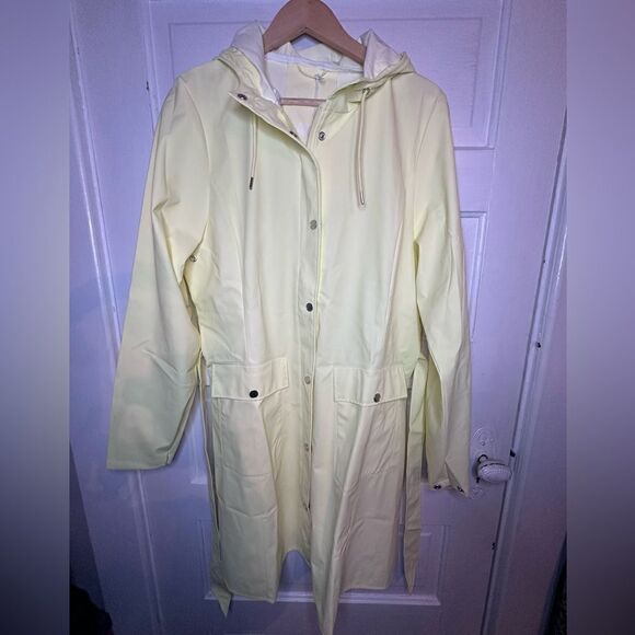NWTs RAINS Yellow Raincoat Curve Jacket Size XS - Picture 1 of 8